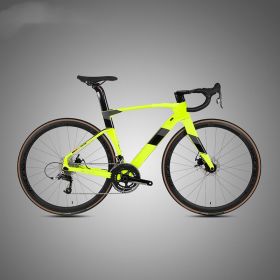 Fully Hidden Carbon Fiber Disc Brake Road Car Variable Speed Sports Racing (Option: Fluorine yellow-51cm)